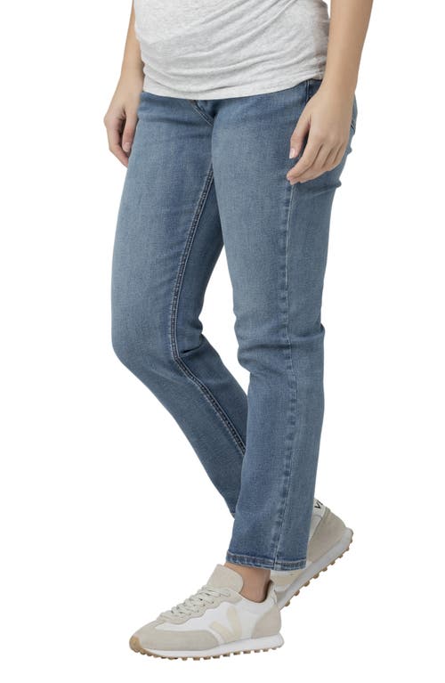 Shop Ripe Maternity Hunter Over The Bump Crop Straight Leg Maternity Jeans In Vintage Wash