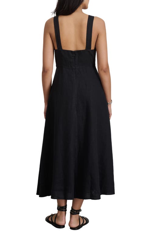 Shop Alex Mill Breanna Convertible Strap Linen Midi Dress In Black