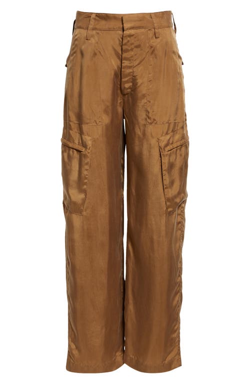 Shop Maria Mcmanus Wide Leg Satin Cargo Pants In Adobe