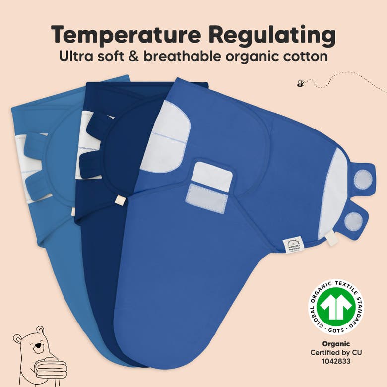 Keababies 3-pack Soothe Swaddle Wraps In Frost