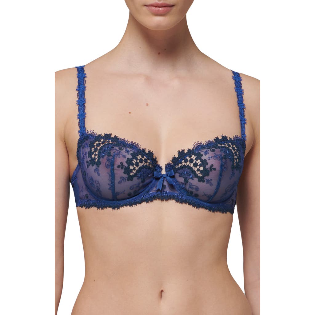 Simone Perele Wish Underwire Demi Bra In Electric Blue