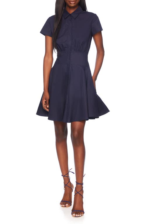 Cotton Poplin Mini Shirtdress in Midnight