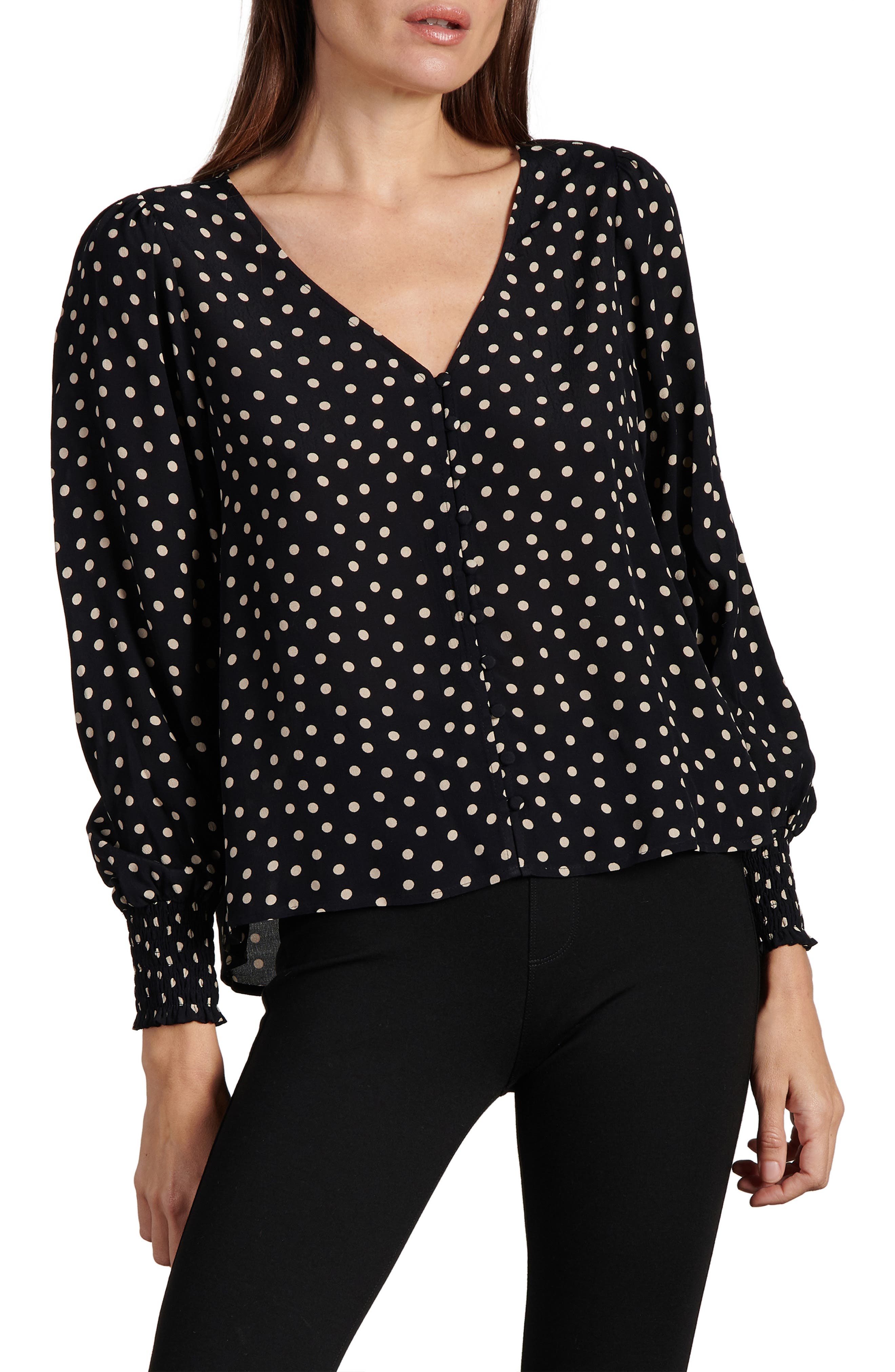 sanctuary polka dot blouse