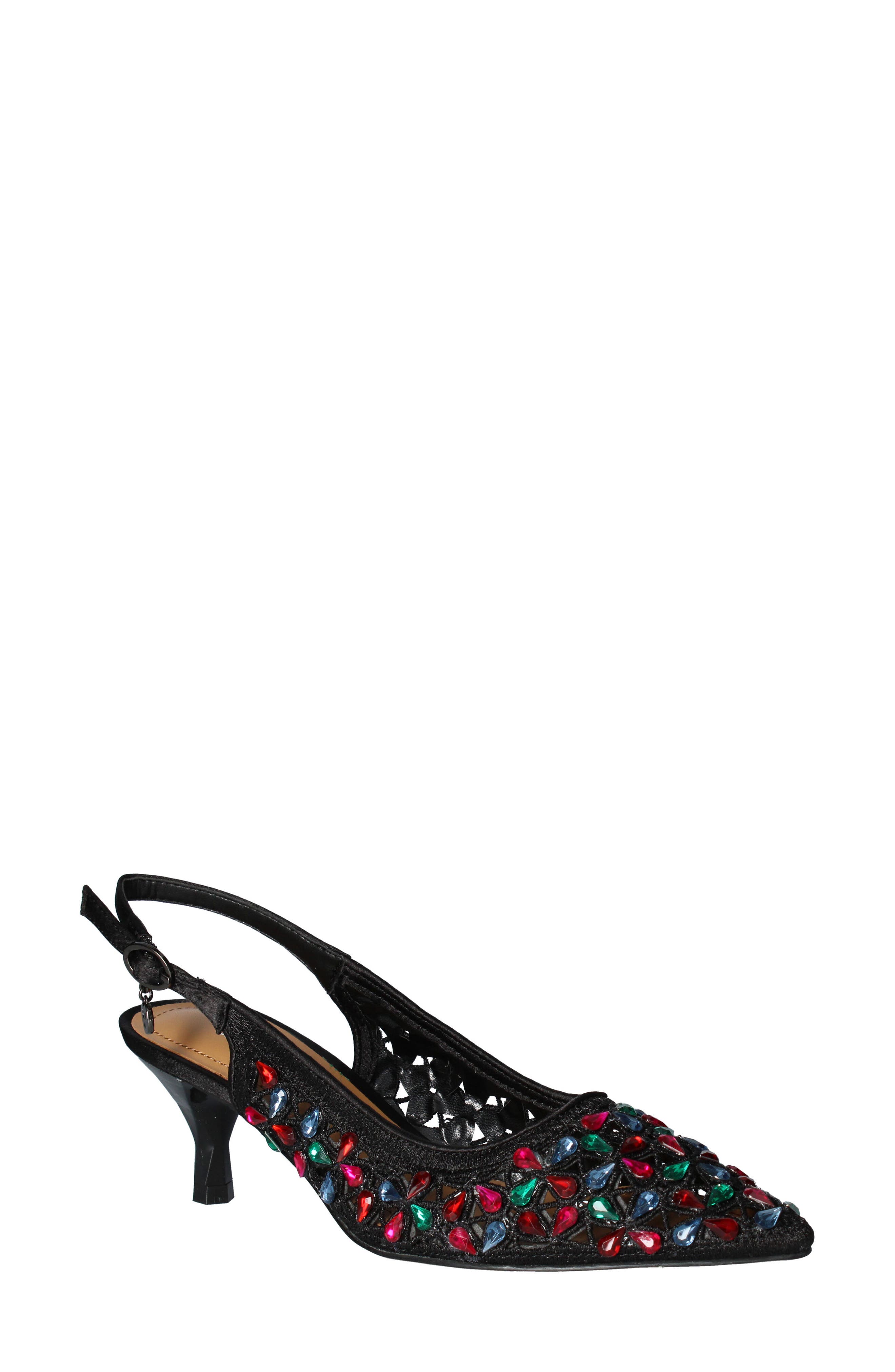 pointed toe slingback kitten heels