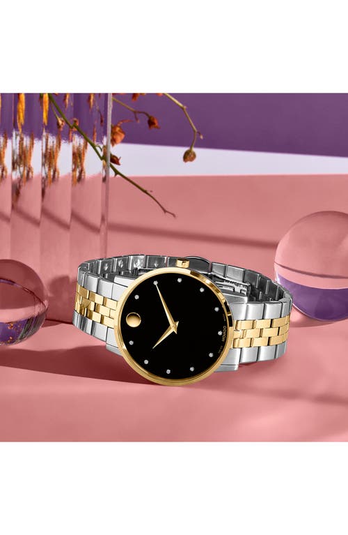 Movado Museum Classic Watch In Silver/black/gold