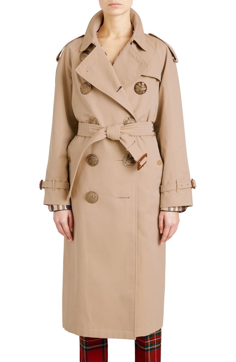 Burberry Eastheath Bird Button Cotton Trench Coat | Nordstrom