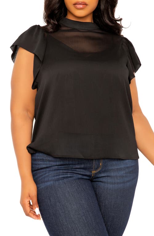 BUXOM COUTURE Ruffle Sleeve Top at Nordstrom,