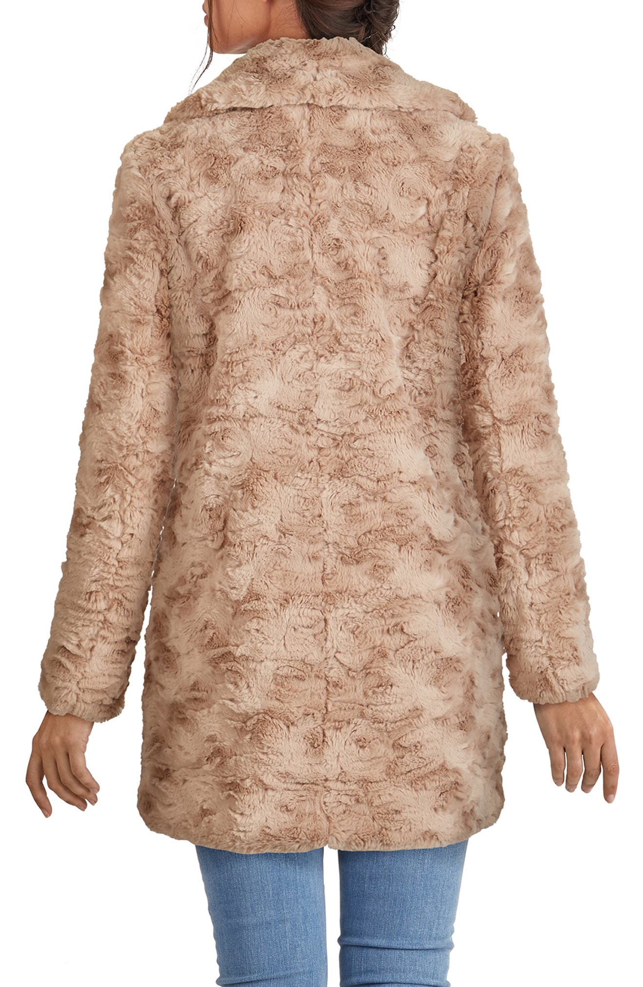 Kenneth cole textured faux clearance fur coat