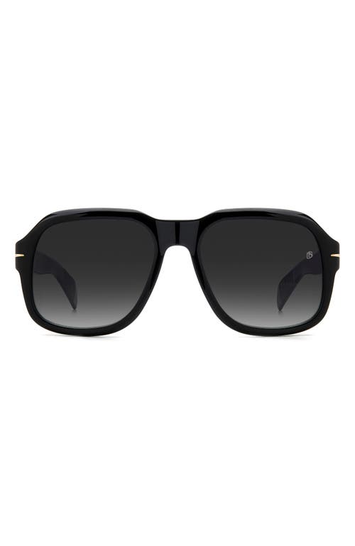 David Beckham Eyewear 55mm Gradient Square Sunglasses in Black /Grey Shaded