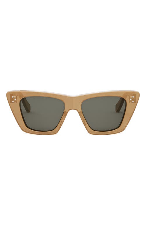 CELINE 54mm Cat Eye Sunglasses in Beige/Other /Smoke at Nordstrom