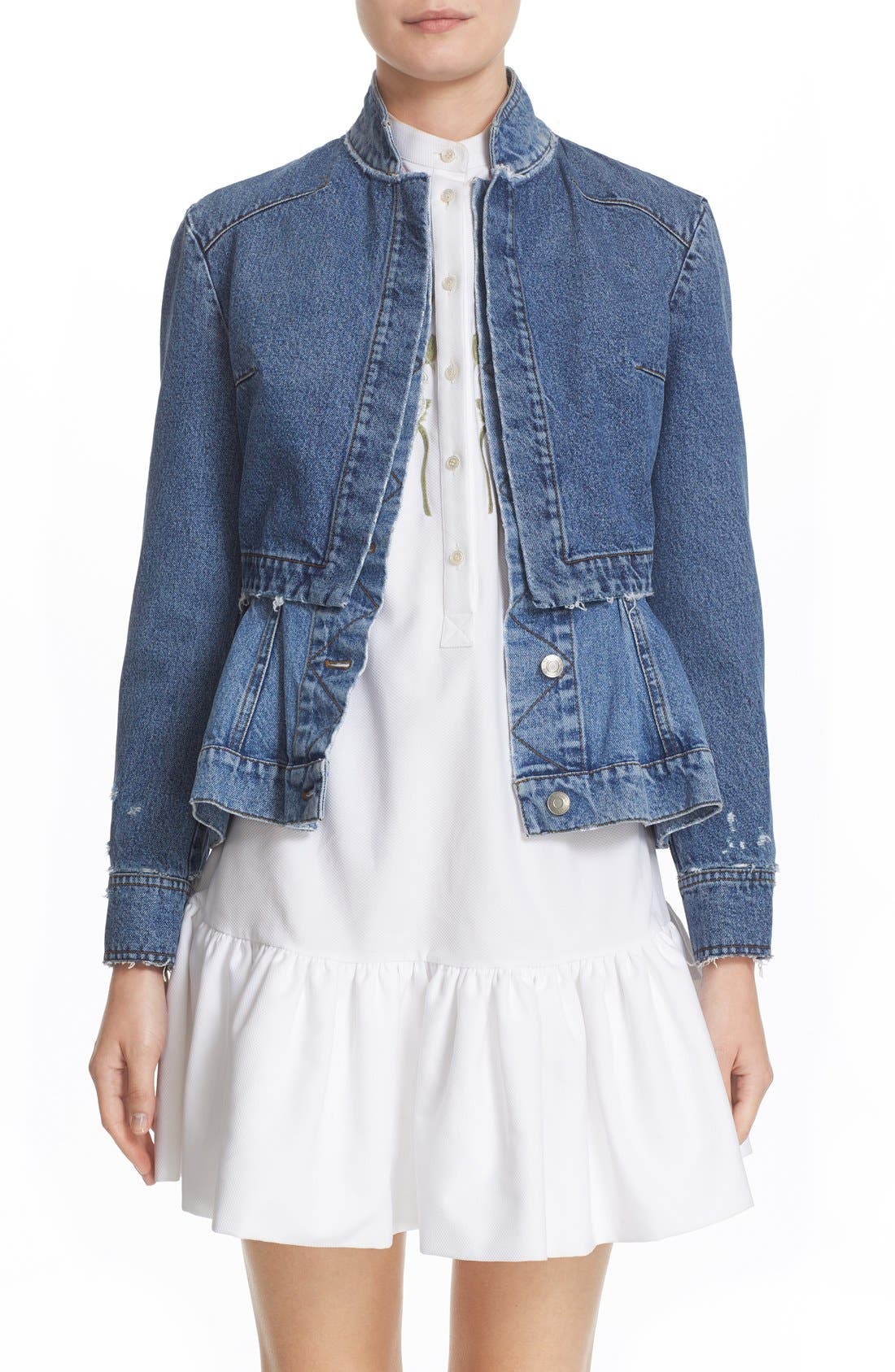 Alexander McQueen Peplum Denim Jacket Nordstrom
