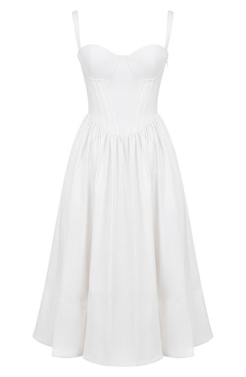 Shop House Of Cb Kelly Corset Midi Sundress In White