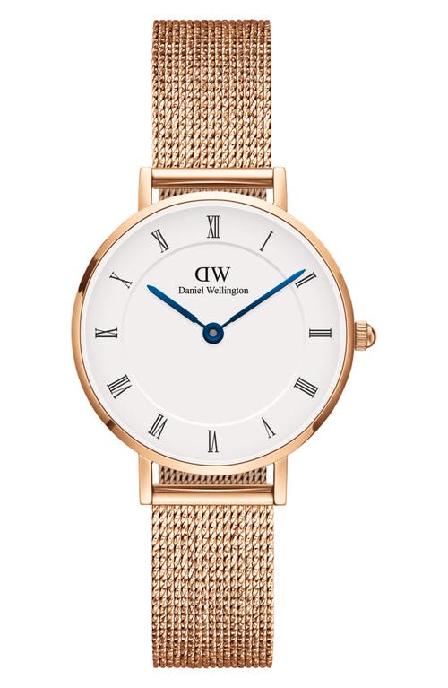 Daniel Wellington Petite Mesh Strap Watch, 28mm In Rose Gold