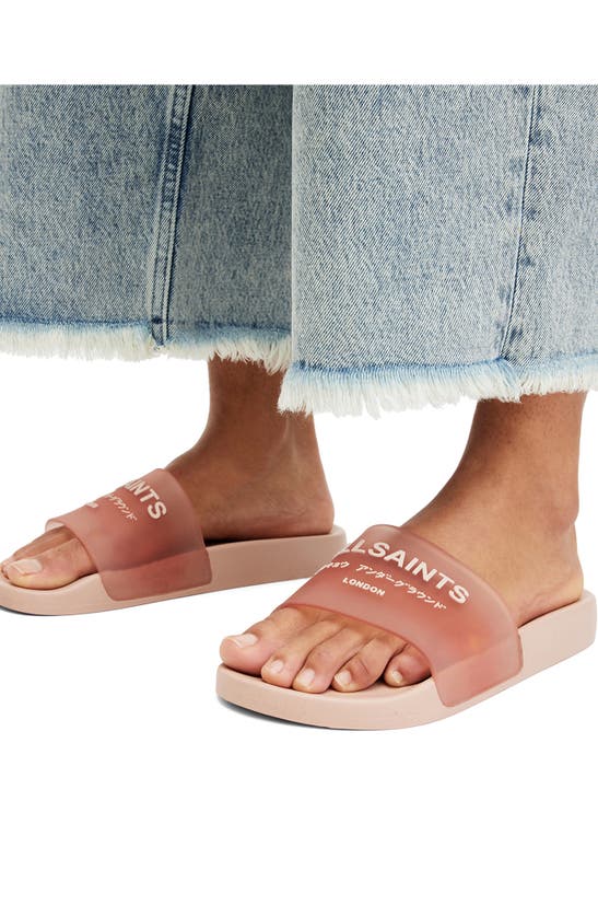 Shop Allsaints Underground Slide Sandal In Pale Rose Pink