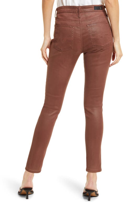 Ag Farrah High Waist Ankle Skinny Jeans In Dark Walnut