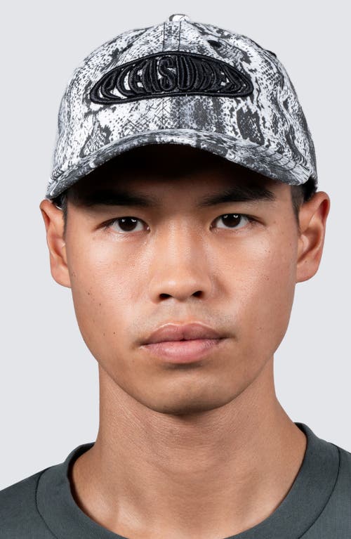 PLEASURES PLEASURES BUBBLE LOGO SNAKESKIN PRINT POLO CAP
