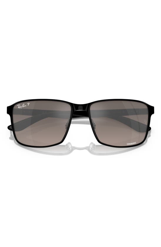 Shop Ray Ban Ray-ban Chromance 55mm Polarized Square Sunglasses In Black/grey