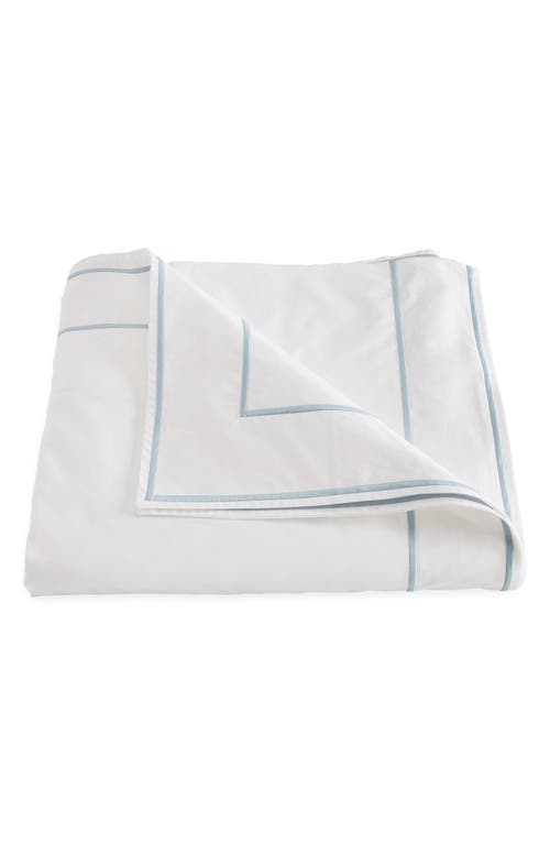 Shop Matouk Ansonia Cotton Percale Duvet Cover In White/blue