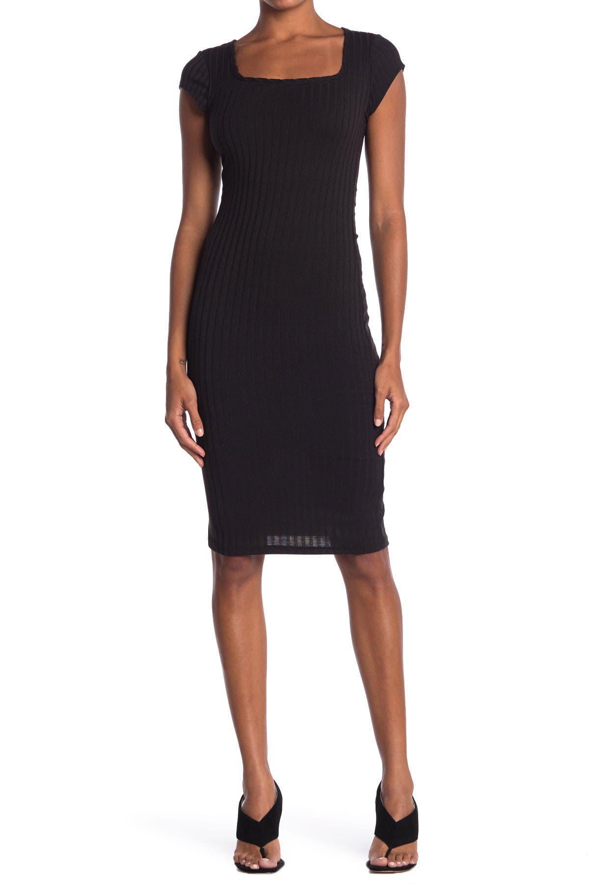 square neck bodycon dress