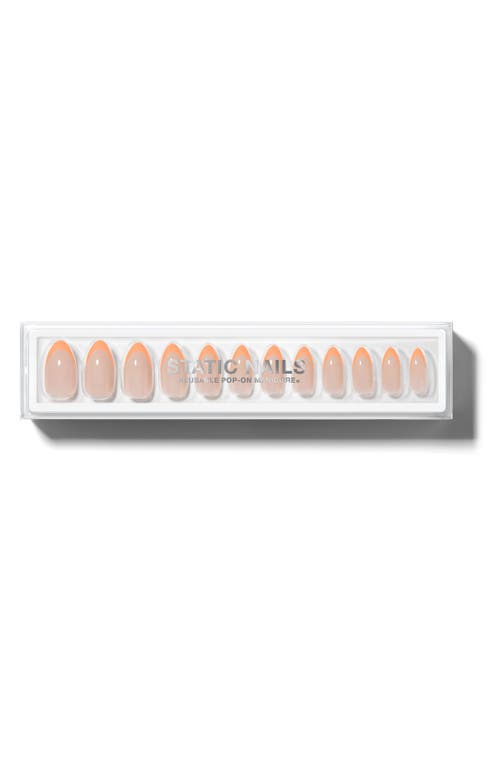 Static Nails Almond Pop-On Reusable Manicure Set in Peach French