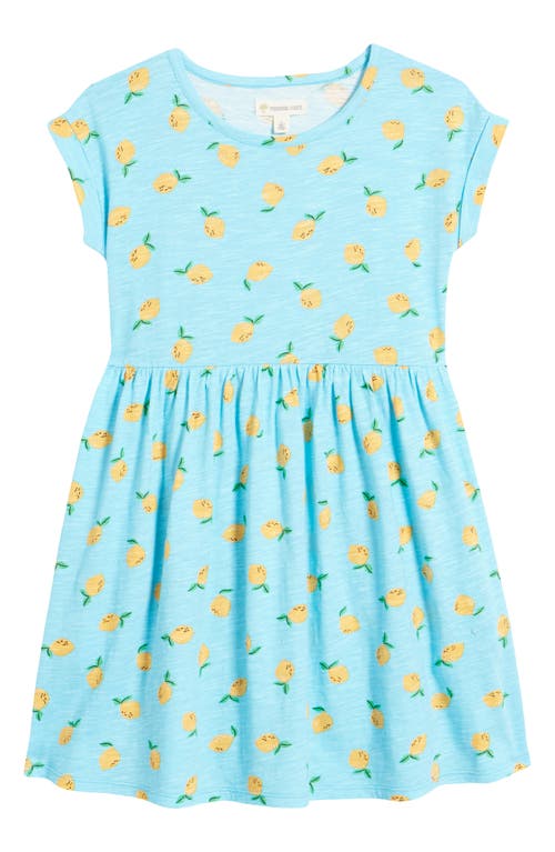 Tucker + Tate Kids' Print Drop Waist Cotton Dress in Blue Button Lemons