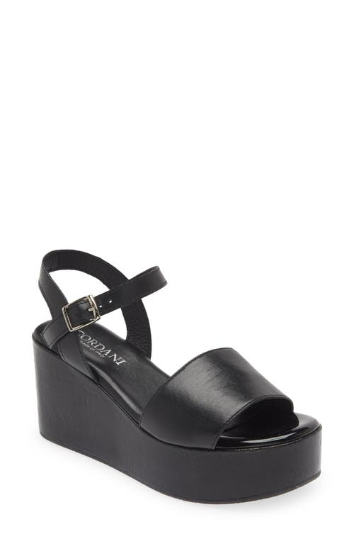 Cordani Junie Ankle Strap Platform Wedge Sandal Nappa Pelle Nero at Nordstrom,