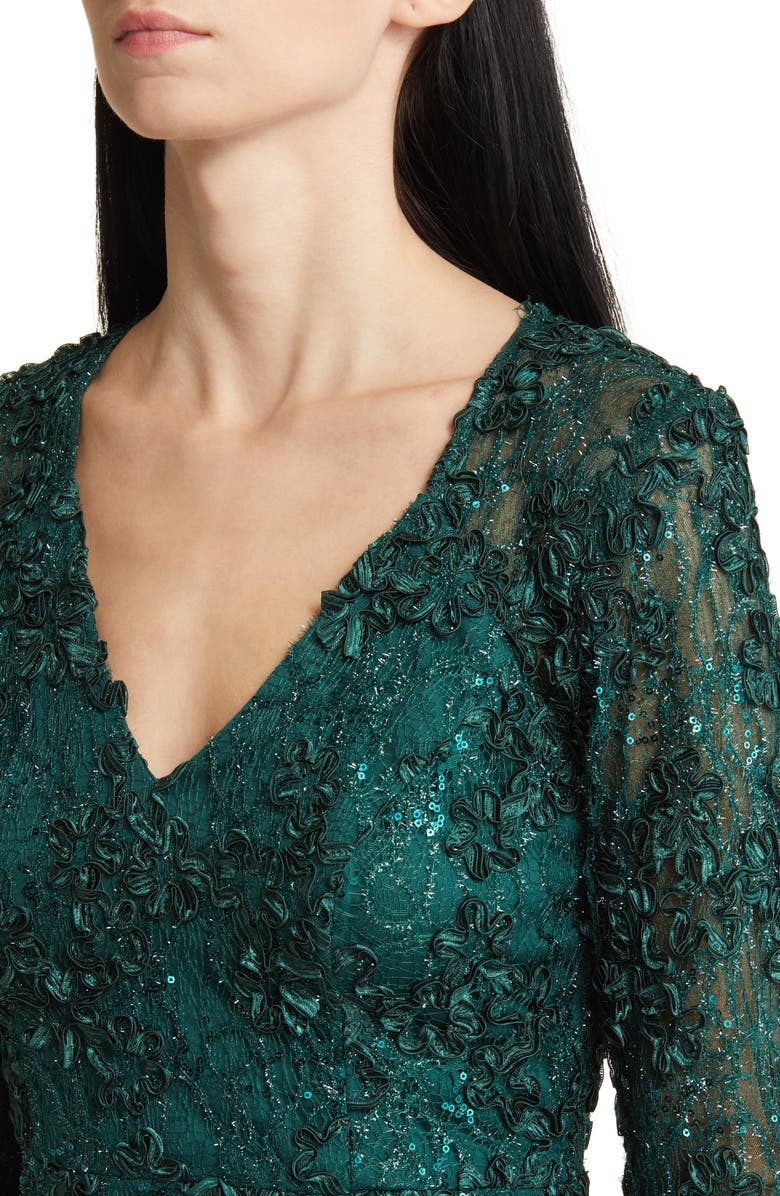 Xscape Evenings Soutache Three-Quarter Sleeve Lace Sheath Dress | Nordstrom