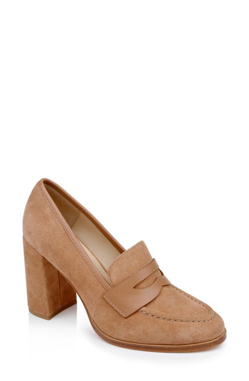 Shop L Agence L'agence Blanche Penny Loafer Pump In Sand Suede