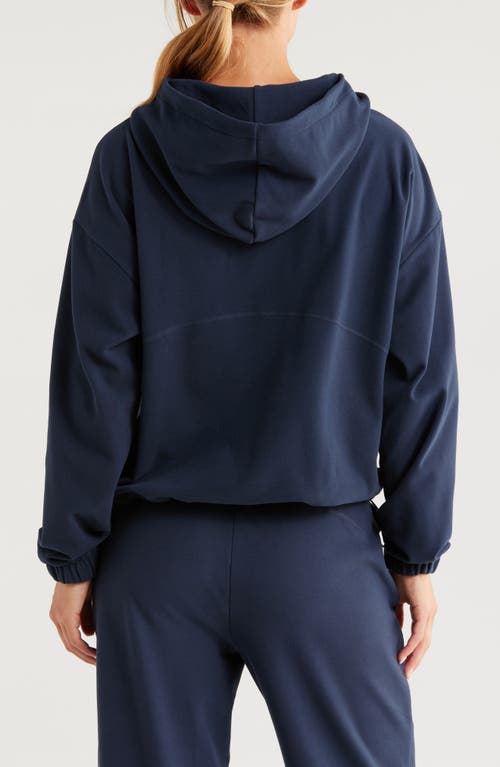 Shop Zella Plush Fleece Hoodie In Navy Sapphire