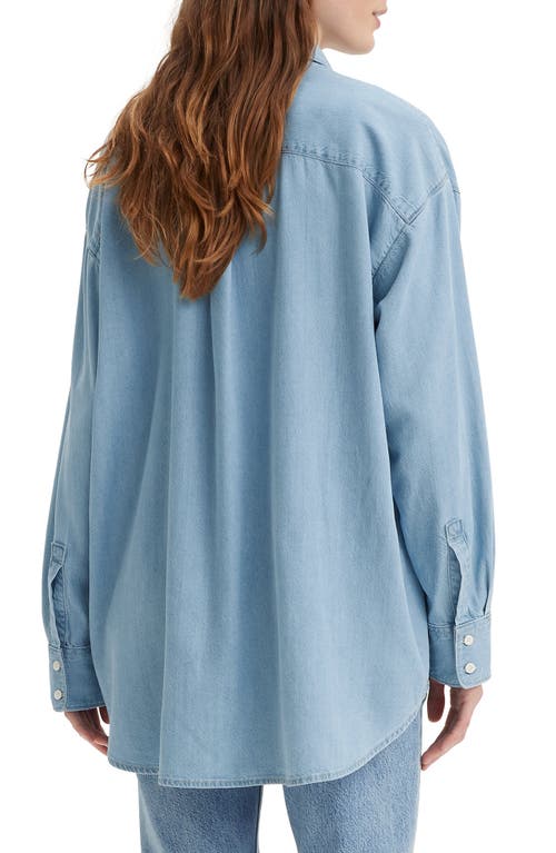 Shop Levi's Lola Oversize Denim Button-up Shirt In Hip To Be Square 4