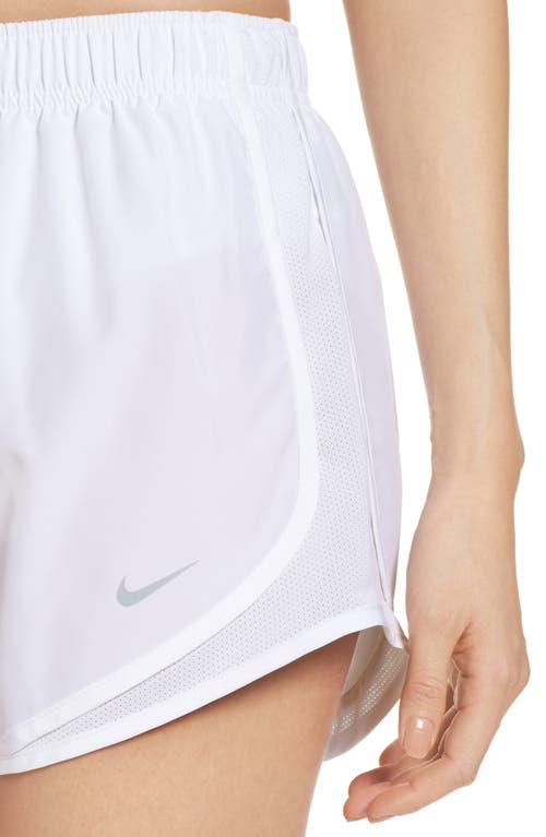 Shop Nike Dri-fit Tempo Running Shorts In White/white/white
