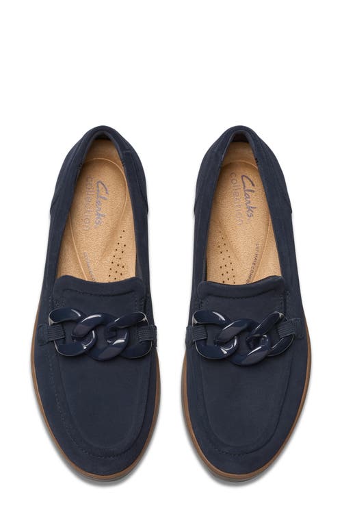 Clarks ® Zylah May Chain Loafer In Navy Suede