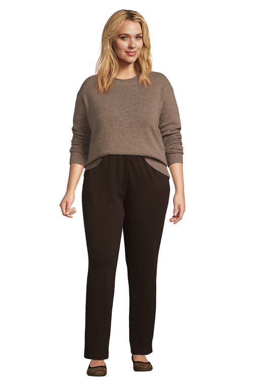 Shop Lands' End Plus Size Sport Knit High Rise Pants In Rich Coffee