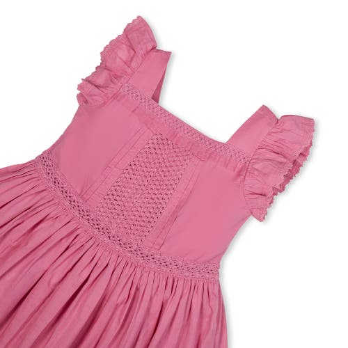 Hope & Henry Baby Girls' Organic Flutter Sleeve Maxi Dress, Infant In Deep Rose