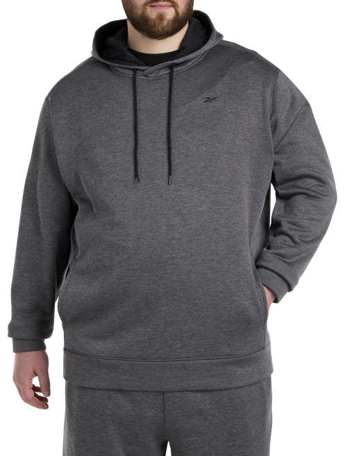 Reebok Performance Fleece Pullover Hoodie In Pure Grey Heather
