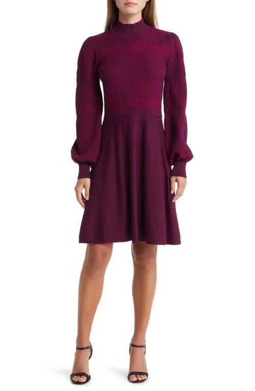 Long Sleeve Sweater Dress in Wine