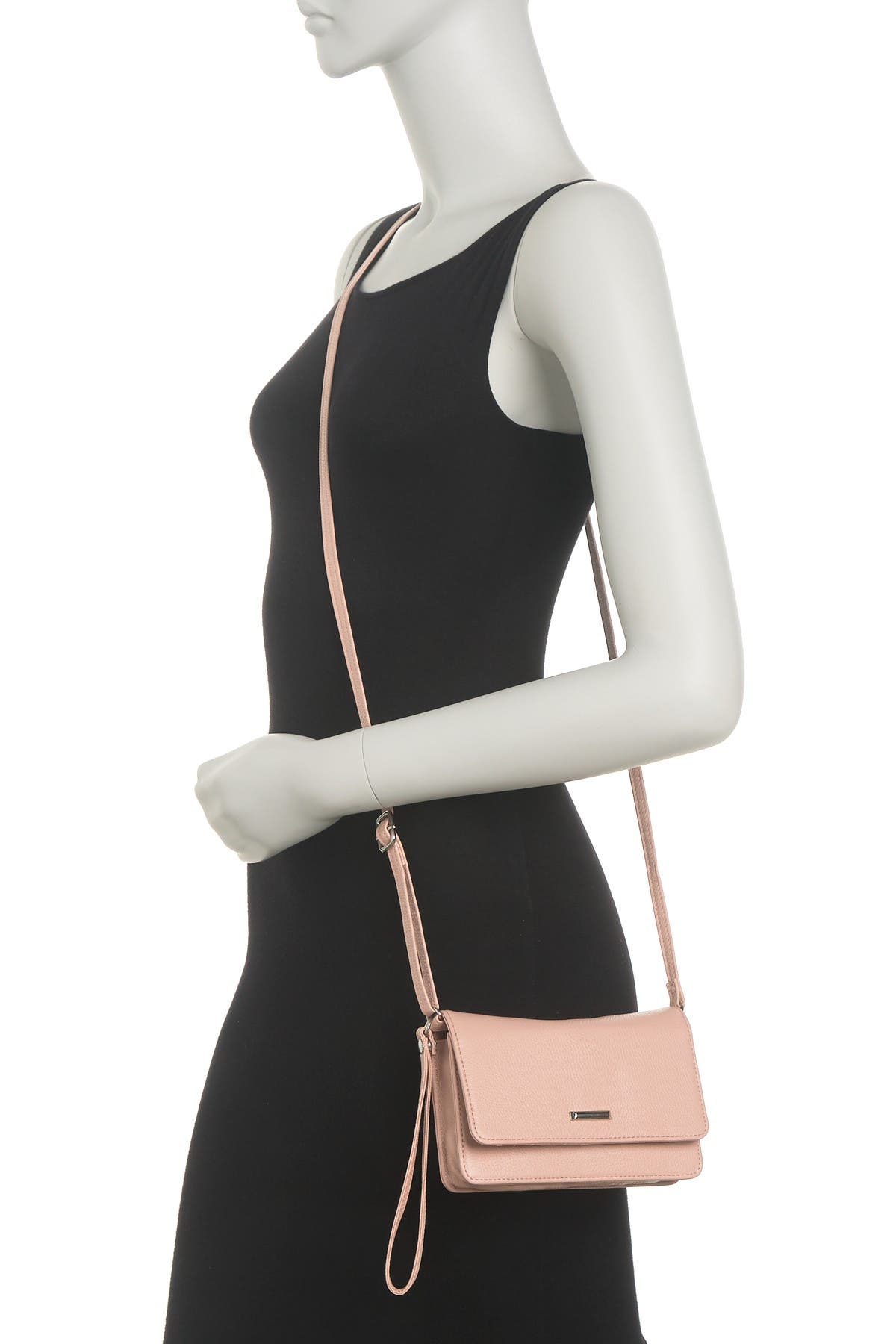 Mundi Kimberly Leather Crossbody Wristlet Bag In Dark Pink4 ModeSens