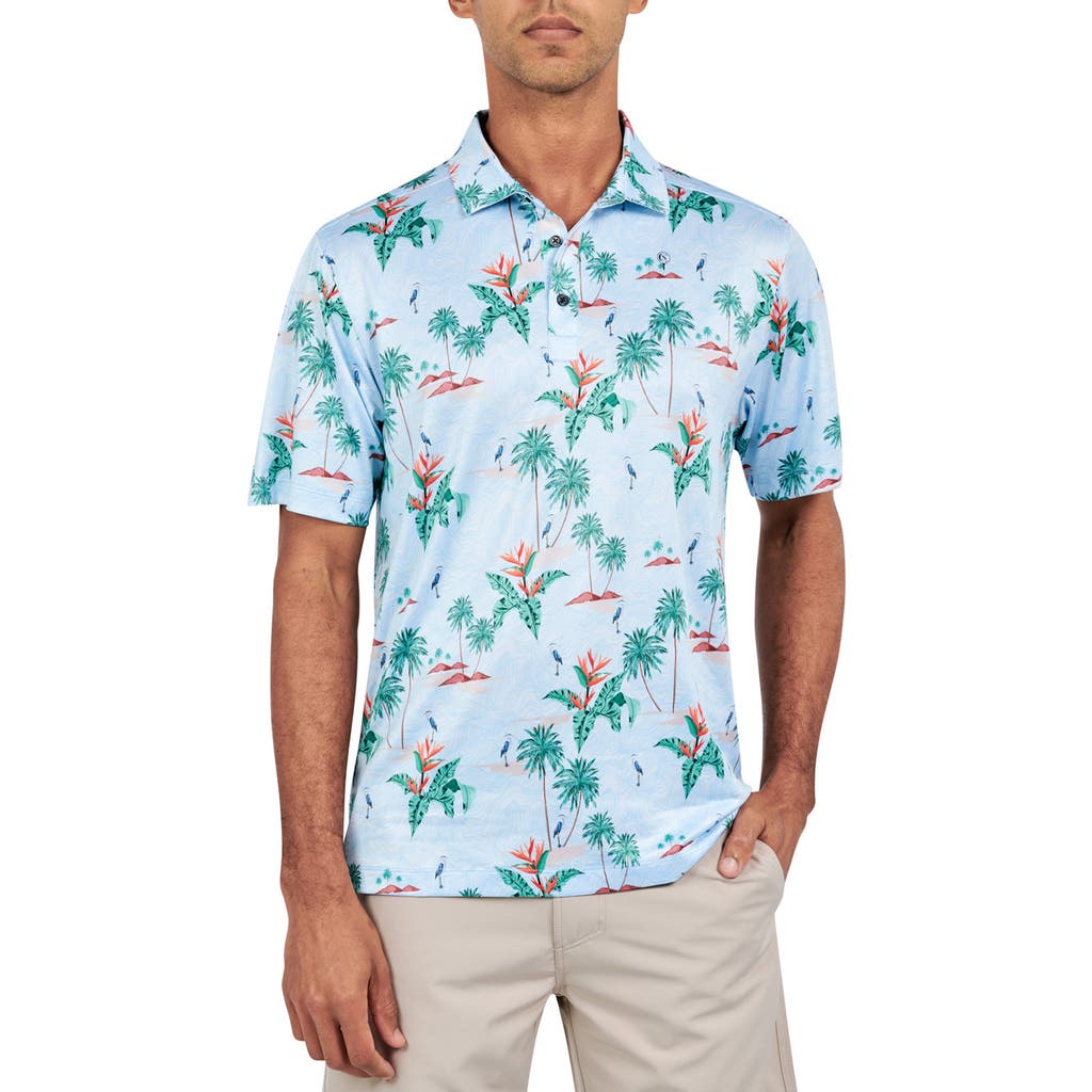 Construct Con.struct Tropical Palm Print Performance Golf Polo In Multi