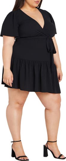 Ruffle Trim Jersey Dress