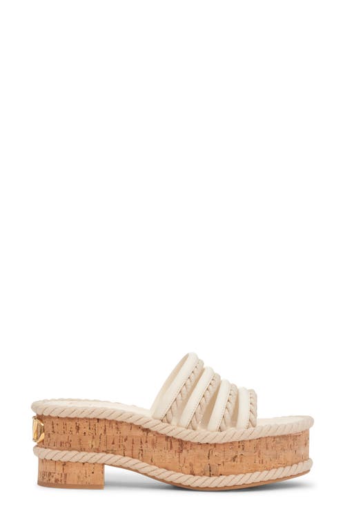 Shop Valentino Garavani Vlogo Platform Slide Sandal In Ivory