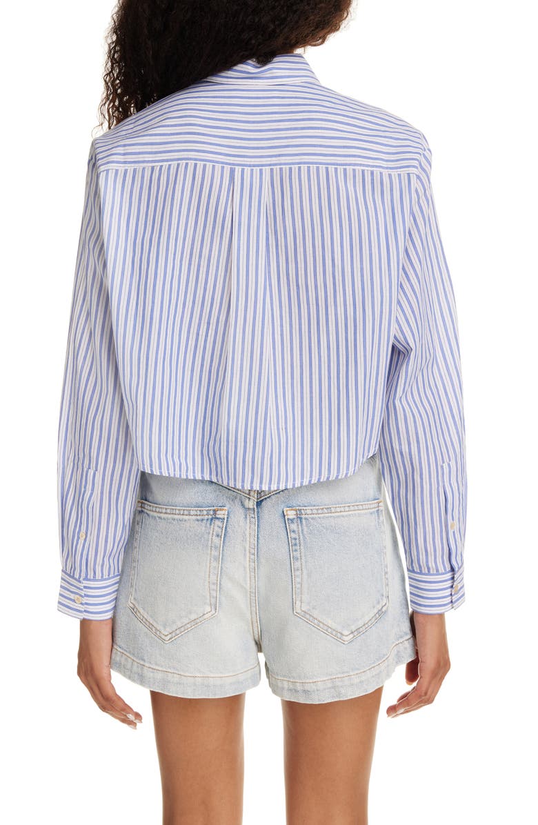 Isabel Marant Étoile Eliora Stripe Crop Cotton Button-Up Shirt | Nordstrom