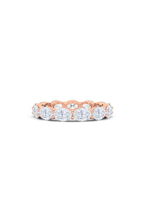 Hautecarat Sideways Lab Grown Diamond 18k Gold Eternity Ring In 2.73 Ctw Rose Gold