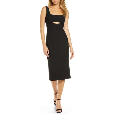 Finders Keepers Nadia Cutout Midi Dress, Black