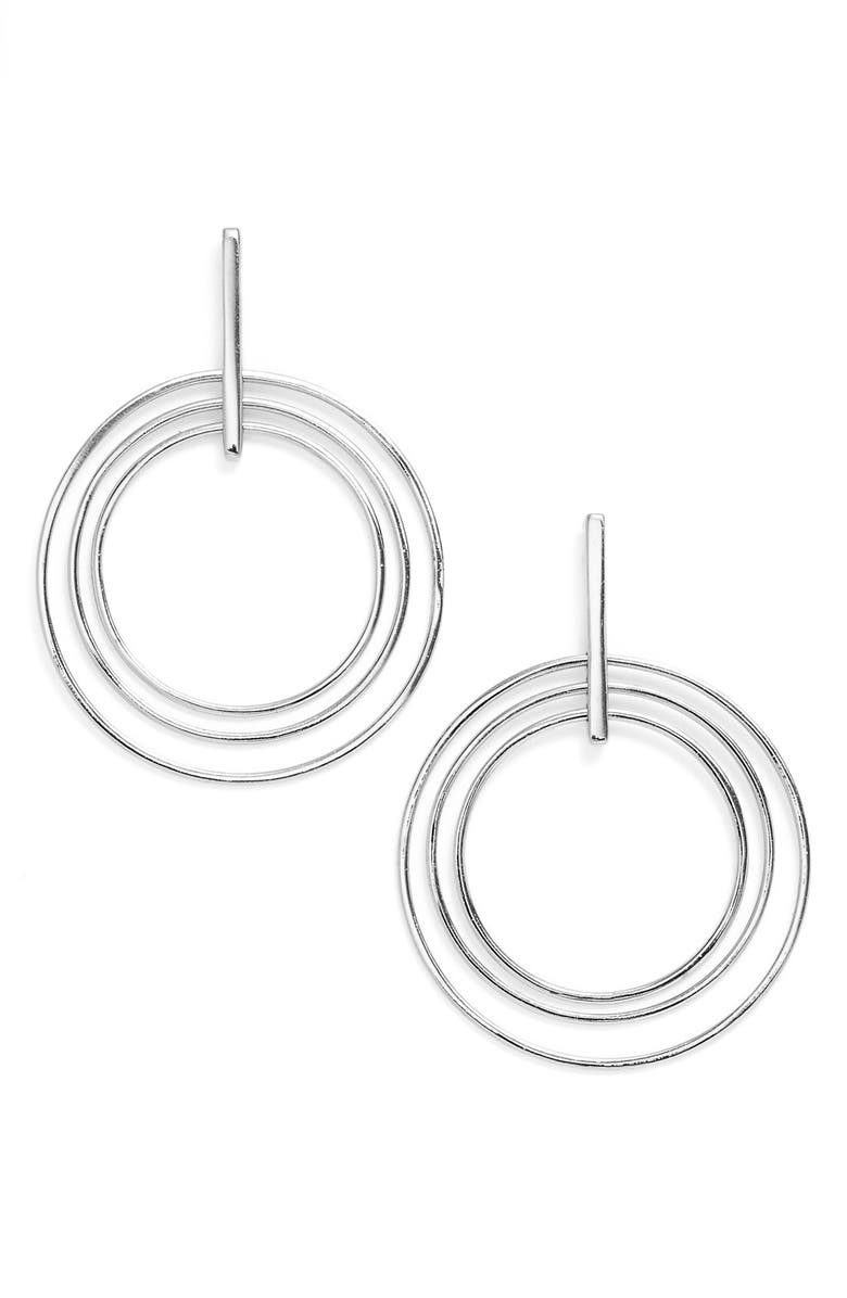 Triple hoop drop earrings Clearance