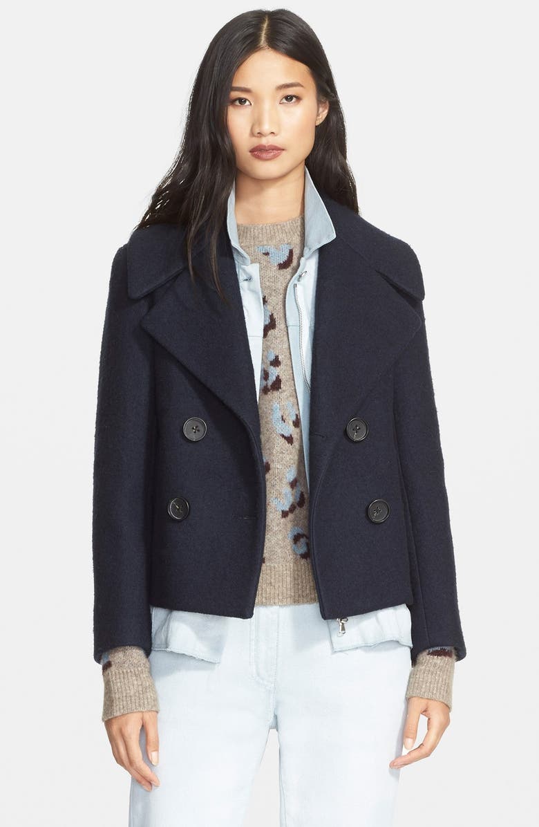 3.1 Phillip Lim Denim Layer Double Breasted Wool Blend Jacket | Nordstrom