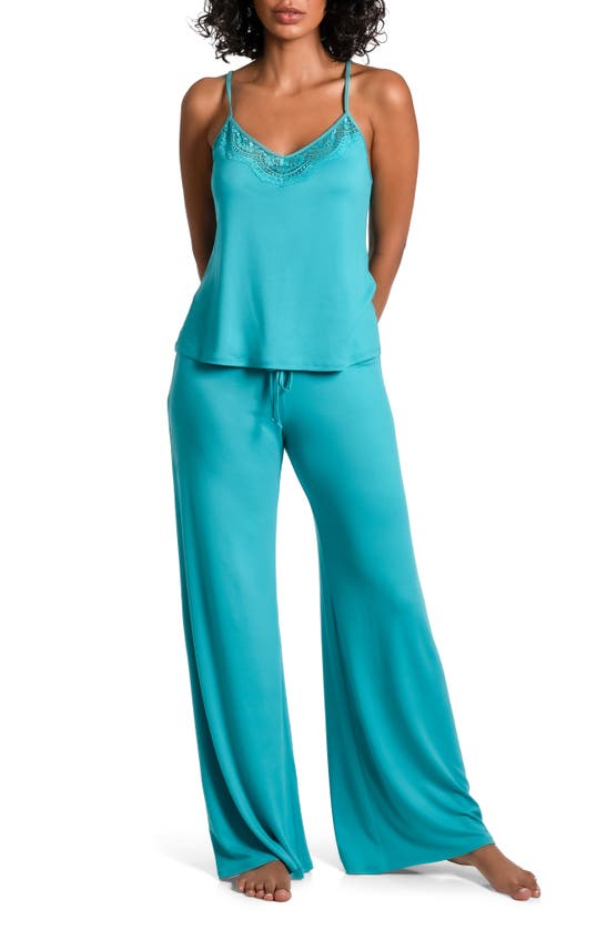 In Bloom By Jonquil Lace Camisole Pajamas In Turquoise