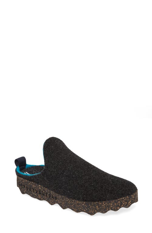 Fly London Come Sneaker Mule in Anthracite Tweed Fabric