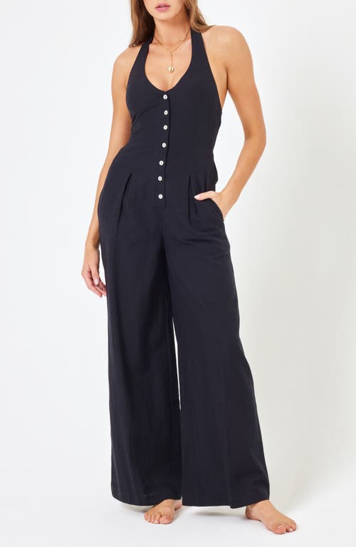 Shop L*space Lspace Alena Cover-up Jumpsuit In Black