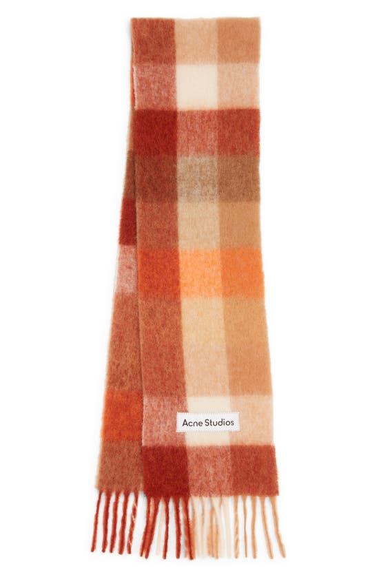 Acne Studios Vally Plaid Alpaca, Wool & Mohair Blend Scarf In Mixed