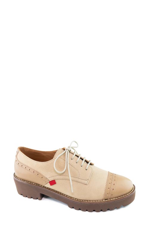 Shop Marc Joseph New York Dahlgren Platform Cap Toe Derby In Sand Italo Grainy